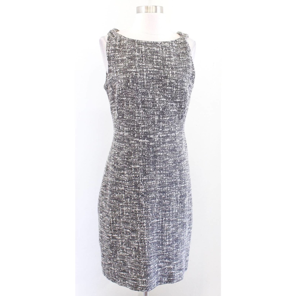 MM Lafleur the Lydia Boucle Tweed Knit Twist Strap Sheath Dress Size 8 Career
